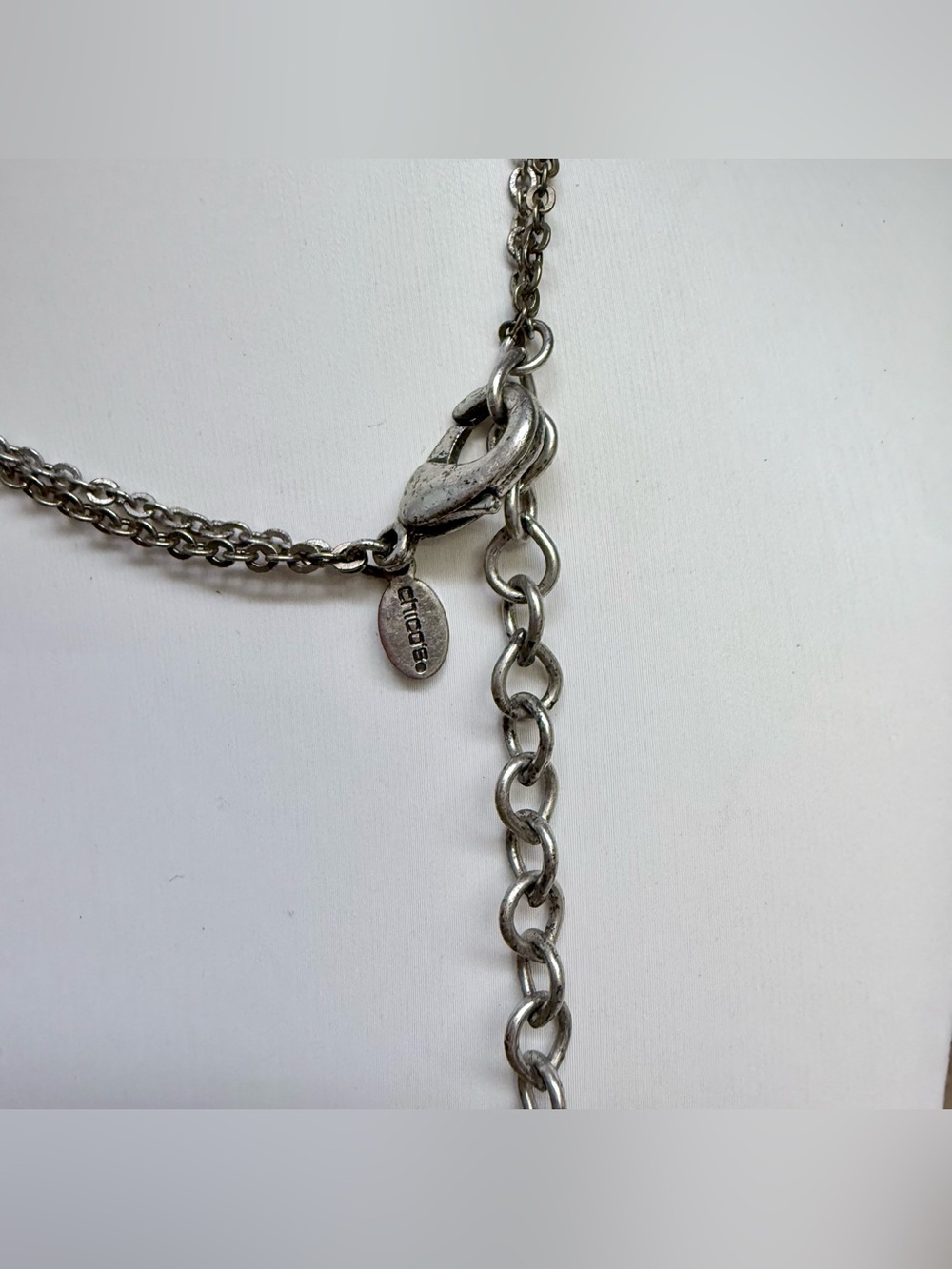 Chico's Long Multi Tone Layered Disc Necklace - Picture 3 of 3